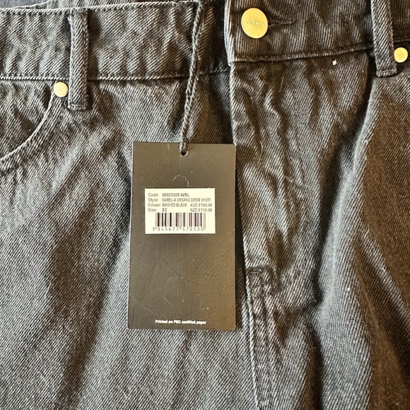 AFENDS black cutoff fringe shorts size 32 100% cotton - Picture 5 of 5